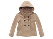 Richie House Little Girls Beige Double Breasted Hood Coat 2