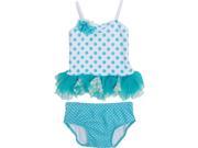 Isobella Chloe Little Girls Sky Blue Piper Two Piece Tankini Swimsuit 2T