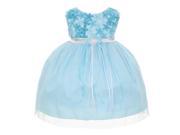 Kids Dream Baby Girls Blue 3D Chiffon Flowers Mesh Special Occasion Dress 12M