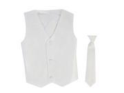 Lito Baby Boys White Poly Silk Vest Necktie Special Occasion Set 12 24M