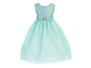 Crayon Kids Little Girls Turquoise Textured Bodice Bow Easter Dress 4T