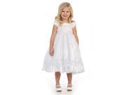 Angels Garment Little Girls White Satin Organza Cape Flower Girl Dress 4
