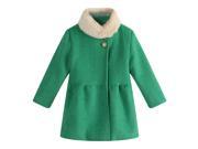 Richie House Little Girls Turquoise Faux Fur Collar Woven Jacket 5