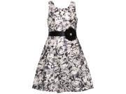 Rare Editions Big Girls Black White Floral Pattern Sleeveless Dress 10
