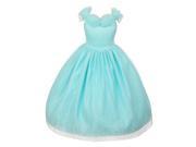 Rainkids Little Girls Aqua Rhinestones Sparkly Tulle Tiara Princess Dress 2