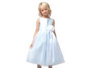 Sweet Kids Little Girls Light Blue Floral Accent Flower Girl Dress 5