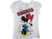 Disney Little Girls White Minnie Mouse Sweetie Short Sleeve Shirt Top 5