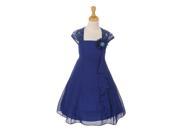 Cinderella Couture Big Girls Royal Blue Chiffon Lace Ruffle Flower Dress 10