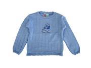 Disney Little Girls Blue Winnie The Pooh Pattern Knit Long Sleeve Sweater 6