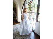Angels Garment Big Girls White Taffeta Sequin Bolero Communion Dress 8