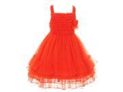Kids Dream Little Girls Orange Ruffly Flower Mesh Tutu Special Occasion Dress 4
