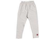 KidCuteTure Little Girls Silver White Stripe Jersey Pedal Pusher Leggings 3