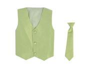 Lito Baby Boys Apple Green Poly Silk Vest Necktie Special Occasion Set 12 24M