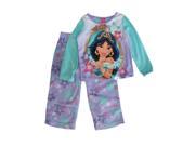 Disney Big Girls Purple Aqua Jasmine Character Print 2 Pc Pajama Set 8