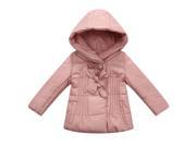 Richie House Little Girls Pink Padded Rosette Bow Accents Hooded Jacket 1 2