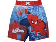 Marvel Little Boys Red Blue Ultimate Spiderman Print Swim Shorts 2T
