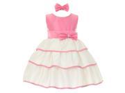 Baby Girls Bubble Gum Pink Bow Sash Easter Special Occasion Dress 3M