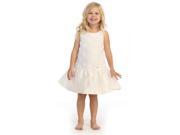 Angels Garment Little Girls Off White Taffeta Drop Waist Flower Girl Dress 5