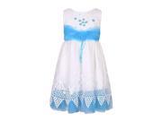 Richie House Little Girls Blue White Flower Sash Bridal Party Dress 4