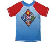 Marvel Little Boys Red Sky Blue Avengers Print Rash Guard Swimwear Shirt 4T