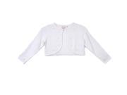 Cinderella Couture Big Girls White Pearl Beaded Soft Hook Closure Sweater 8 10