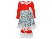 AnnLoren Baby Girls Red White Lace Occasion Dress Holiday Outfit Set 12M