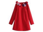 Richie House Little Girls Red Rosette Collar Smock Dress 3