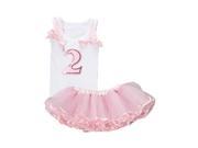 Cinderella Couture Baby Girls Pink Glitter Numbered Top Tutu Set 2Y