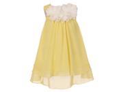 Kids Dream Big Girls Yellow Mesh Flowers Chiffon Special Occasion Dress 10