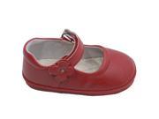 Angel Little Girls Red Petal Flower Velcro Strap Mary Jane Shoes 6 Toddler
