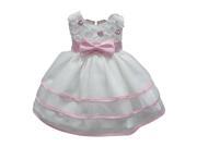 Little Girls Pink Bow Sequin Floral Embellished Flower Girl Dress 4T