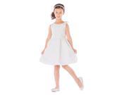Sweet Kids Big Girls Ivory Rose Bow Accent Special Occasion Dress 8
