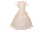 Little Girls Ivory Cascade Sequins Flower Special Occasion Bolero Dress 6