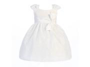 Lito Little Girls White Embroidered Bow Sash Tulle Easter Dress 6