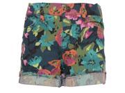 Ko Ko Ailis Little Girls Multi Color Floral Print Frayed Cuff Shorts 5