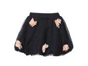 Richie House Little Girls Blue Sparkly Pink Flower Adornment Tulle Skirt 1 2