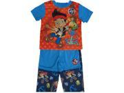 Disney Little Boys Red Blue Jake The Pirate Cartoon 3 Pc Pajama Set 2T