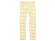Richie House Little Girls Yellow White Striped Stretchy Standard Leggings 5 6