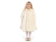 Angels Garment Little Girls Ivory Textured Hook and Eye Closure Coat 5 6