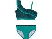 Isobella Chloe Little Girls Turquoise Blue Lagoon Two Piece Bikini Swimsuit 6X