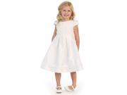 Angels Garment Little Girls White Taffeta Sequined Mesh Flower Girl Dress 2T
