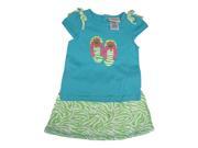 Carter s Baby Girls Turquoise Top Green Zebra Pattern 2 Pc Skirt Outfit 12M