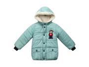 Richie House Little Boys Green Bear Embroidery Hooded Padding Jacket 5 6