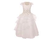 Chic Baby Big Girls Ivory Lace Tiered Pageant Flower Girl Dress 12