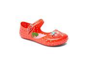 Little Girls Red Strawberry Perforated Jelly Mary Jane Flats 10 Toddler