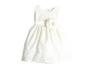 Sweet Kids Baby Girls Off White Vintage Lace Overlay Flower Girl Dress 18M