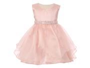 Baby Girls Blush Organza Taffeta Rhinestone Cascade Occasion Dress 24M