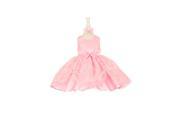 Baby Girls Pink Lace Satin Rhinestone Bow Headband Flower Girl Dress 24M