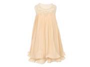 Big Girls Champagne Pearl Beaded Wire Hem Pleated Special Occasion Dress 12