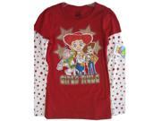 Disney Big Girls Red White Toy Story Character Star Long Sleeve T Shirt 10 12